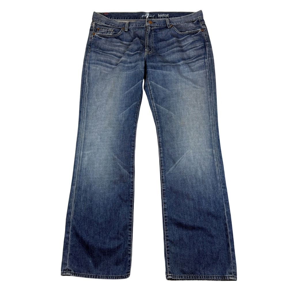 7 For All Mankind Jeans Bootcut Men 40x34 Blue Light Wash Denim Western